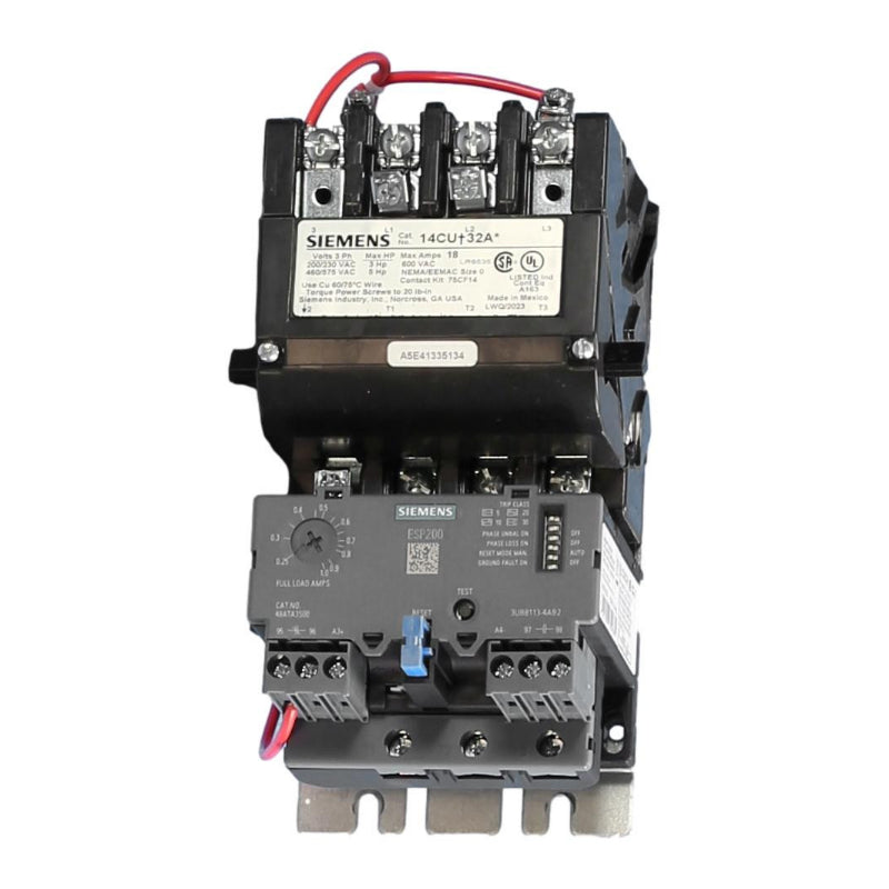 14CUC32AF Siemens Non-Reversing Motor Starter 120 V 18 A 14 kA 8.6 W 5 hp 3 Pole Three Phase Screw 120 V Coil