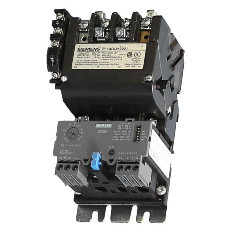 14DUD32AA Siemens Non-Reversing Motor Starter 240 V 27 A 14 kA 8.6 W 10 hp 3 Pole Three Phase Screw 110 to 240 V Coil