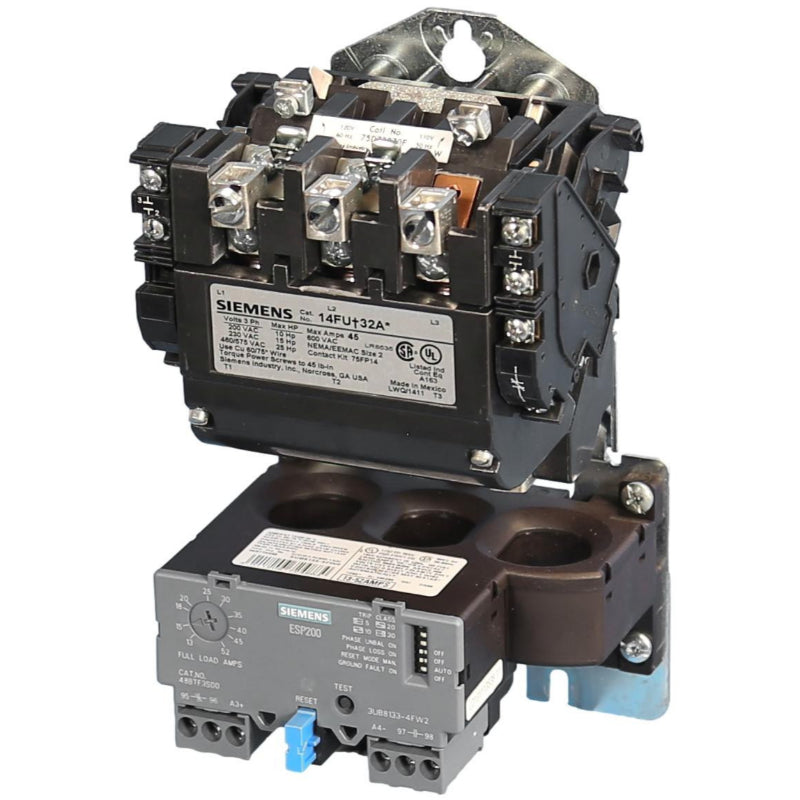 14FUF32AA Siemens Non-Reversing Motor Starter 240 V 45 A 14 kA 8.6 W 25 hp 3 Pole Three Phase Screw 110 to 240 V Coil