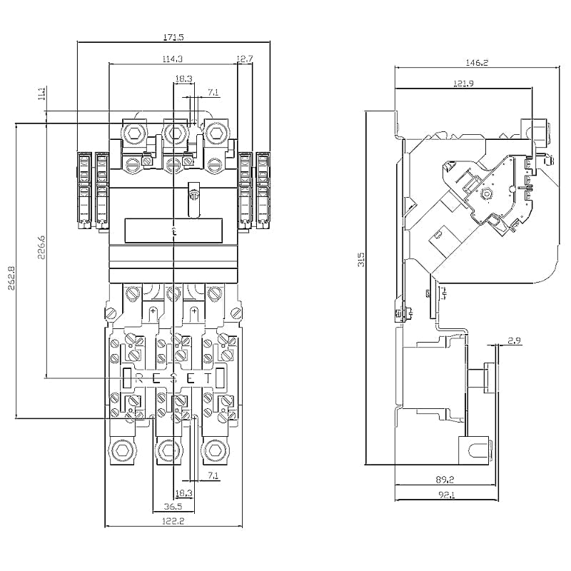 14JG32AA81 Siemens Non-Reversing Motor Starter 240 V 135 A 22 W 100 hp 10 kA Three Phase Screw 110 to 240 V Coil