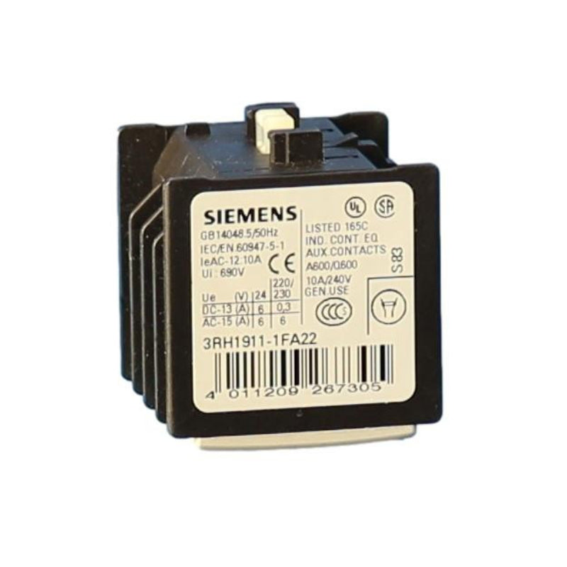 3RH1911-1FA22 Siemens Auxiliary Switch Block 15 A 2NO & 2NC