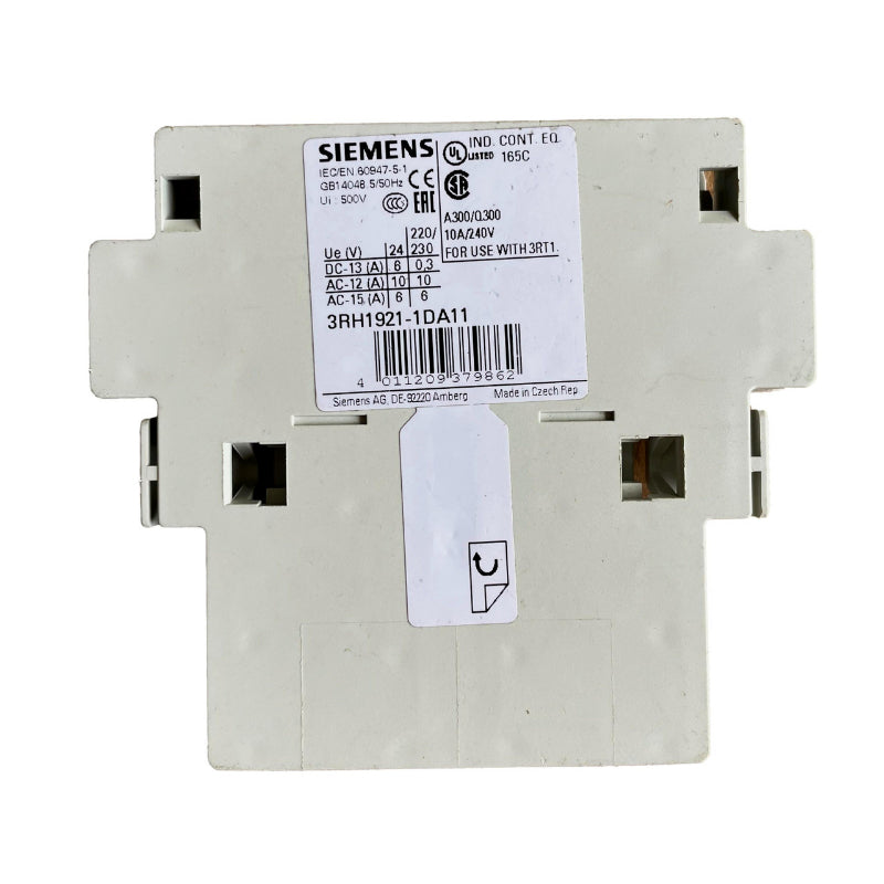 3RH1921-1DA11 Siemens Auxiliary Switch Block 10 A 1NO & 1NC