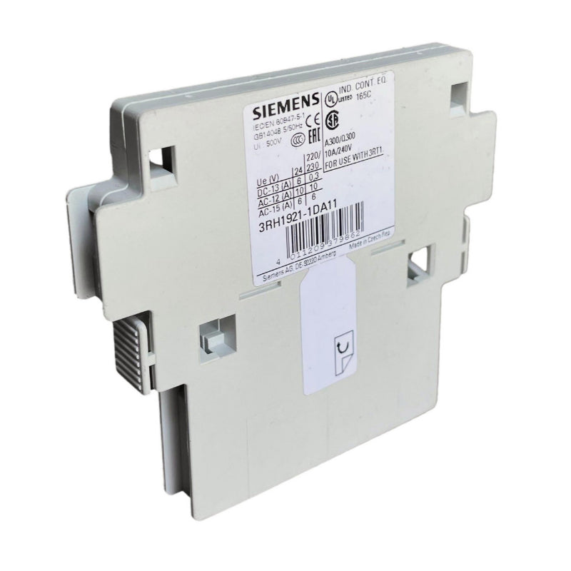 3RH1921-1DA11 Siemens Auxiliary Switch Block 10 A 1NO & 1NC