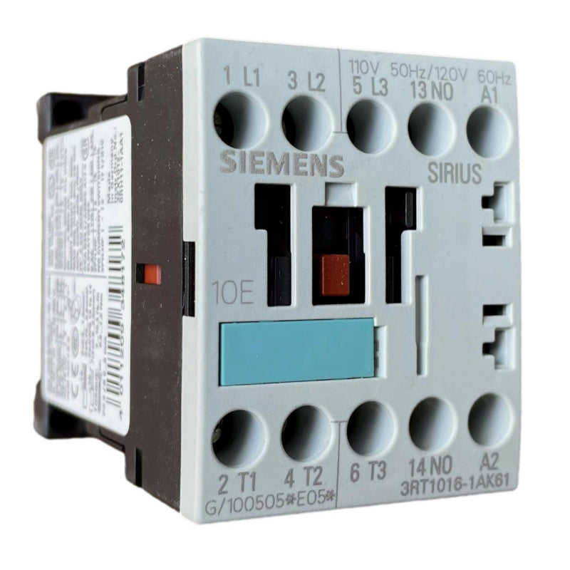 3RT1016-1AK61 Siemens Power Contactor 110 V 9 A 4 kW 1NO 5 kA