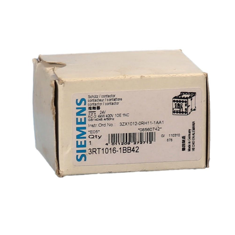 3RT1016-1BB42 Siemens Power Contactor 400 V 9 A 4kW 1NC 5 kA