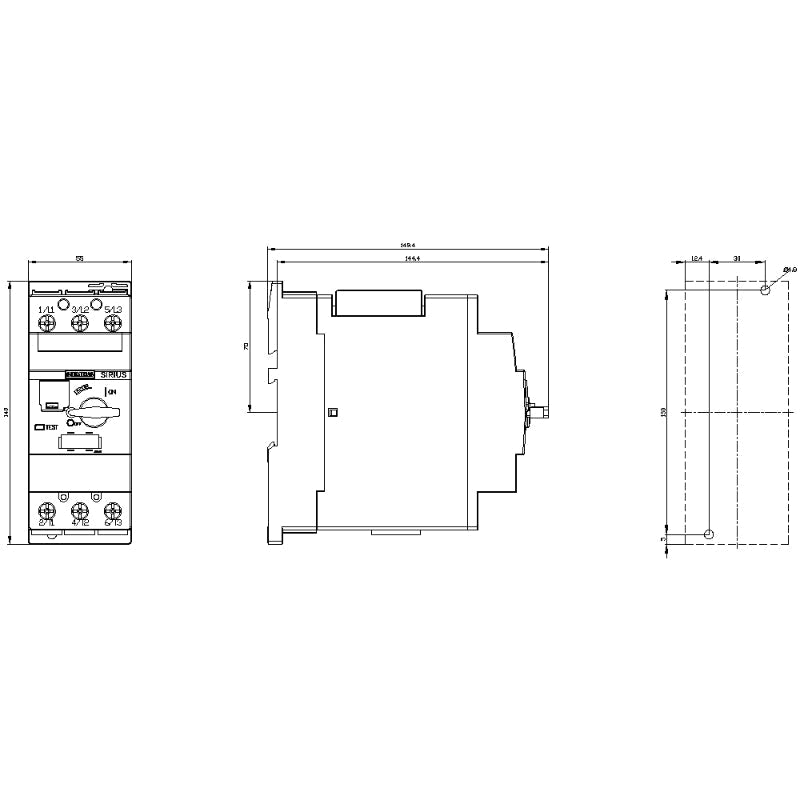 3RV2031-4TB10 Siemens 3RV2 Motor Protection Circuit Breaker Thermal Magnetic 690 V 17 A 3 Pole Instantaneous 100 kA