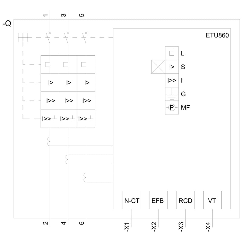 3VA2225-6KQ32-0AA0 Siemens 3VA Molded Case Circuit Breaker 250 A 3 Pole 690 VAC 250A Frame Electronic Lug 242 kA