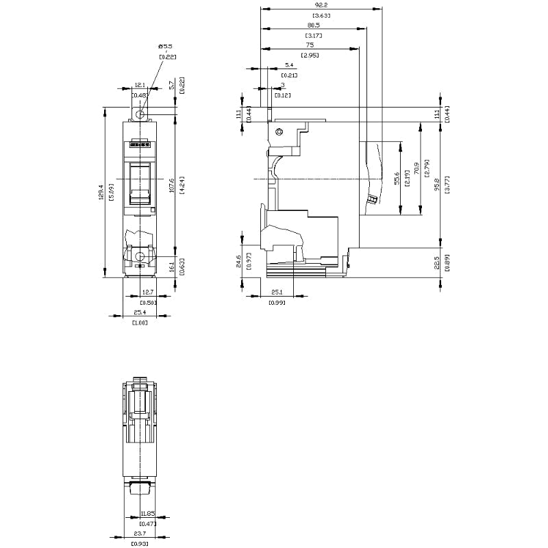3VA4130-6ED14-0AA0 Siemens Sentron 3VA & HEAB Molded Case Circuit Breaker 30 A 1 Pole 480 VAC 125A Frame Thermal Magnetic Load Side Lug 150 kA