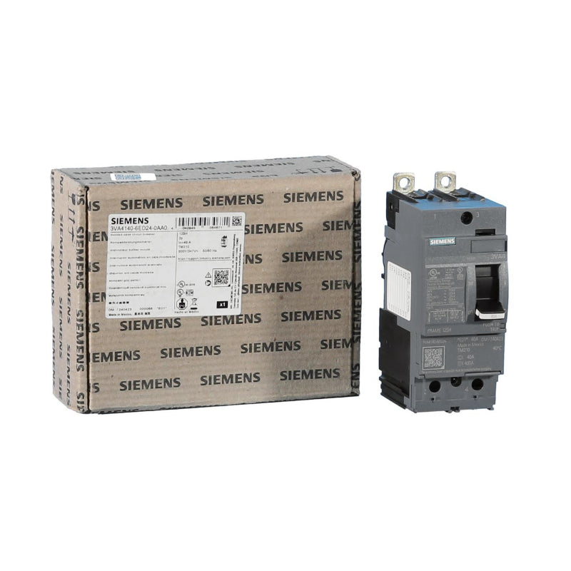 3VA4140-6ED24-0AA0 Siemens Sentron 3VA & HEAB Molded Case Circuit Breaker 40 A 2 Pole 480 VAC 125A Frame Thermal Magnetic Load Side Lug 150 kA