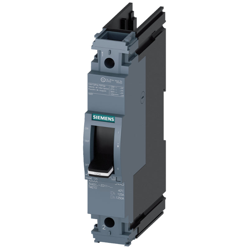 3VA5120-6ED11-0AA0 Siemens Sentron 3VA & HEAS Molded Case Circuit Breaker 20 A 1 Pole 415 VAC 125A Frame Thermal Magnetic 150 kA