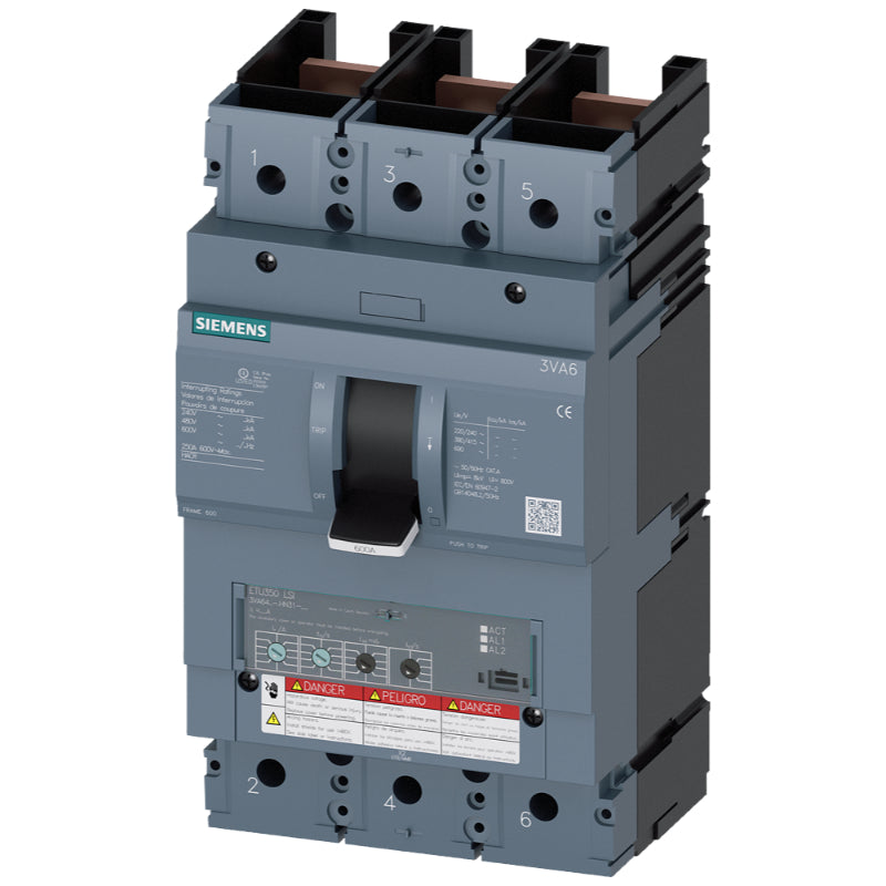 3VA6460-6HN31-0AA0 Siemens Sentron 3VA & HLAE Molded Case Circuit Breaker 600 A 3 Pole 690 VAC 600A Frame Electronic 100 kA