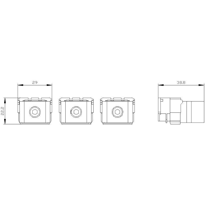 3VA9233-0JB11 Siemens Wire Connector 250 A Aluminum For 3VA5 Series UL Circuit Breaker 29 mm