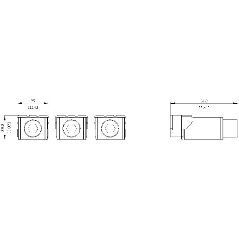 3VA9233-0JB12 Siemens Wire Connector 250 A Aluminum For 3VA5 Series UL Circuit Breaker 1.14 in