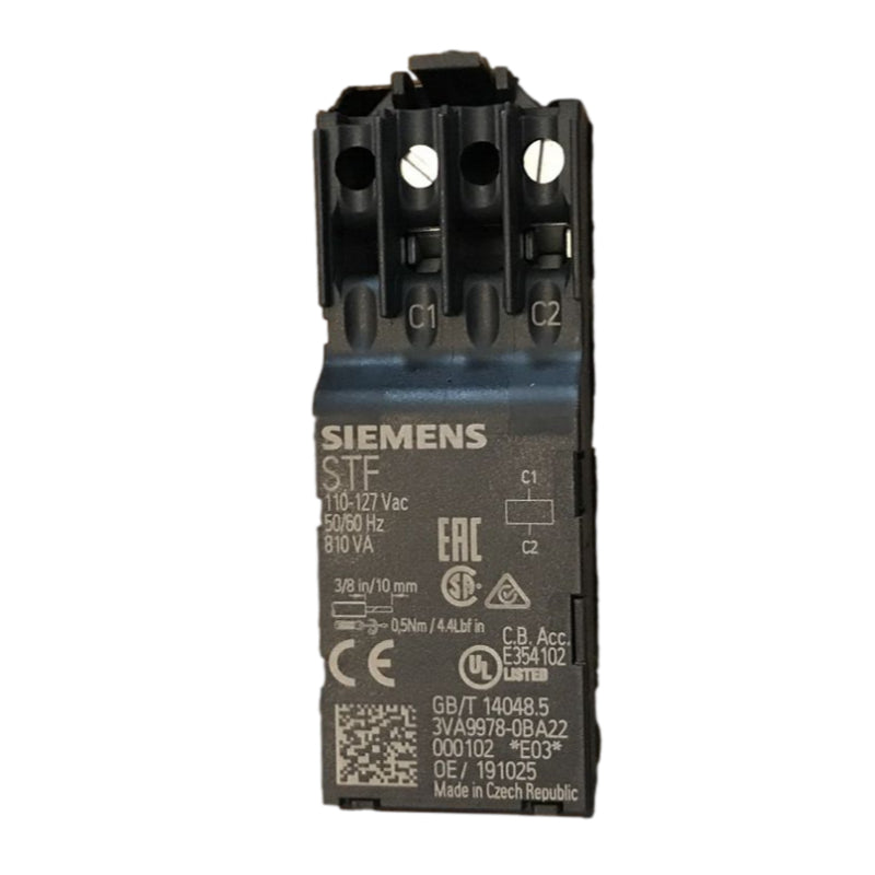 3VA9978-0BA22 Siemens Shunt Trip 20-16 AWG For 3VA4 / 3VA5 / 3VA6 Circuit Breaker Series