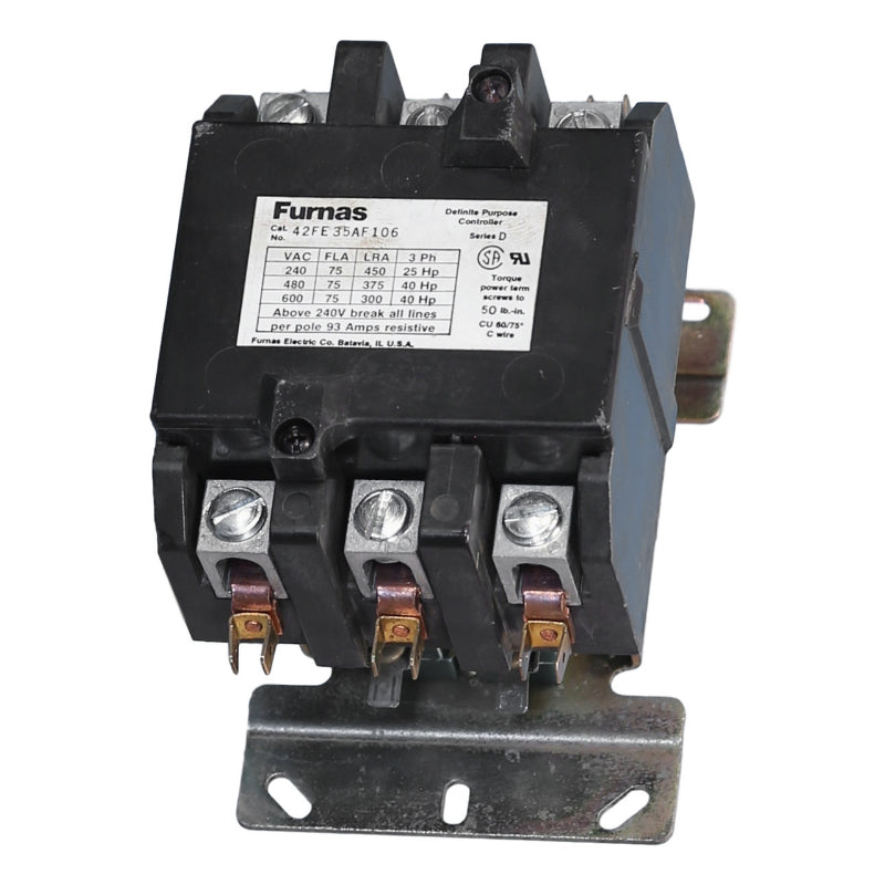 42FE35AF106 Siemens Series D Definite Purpose Contactor 600 V 75 A 40 hp Three Phase