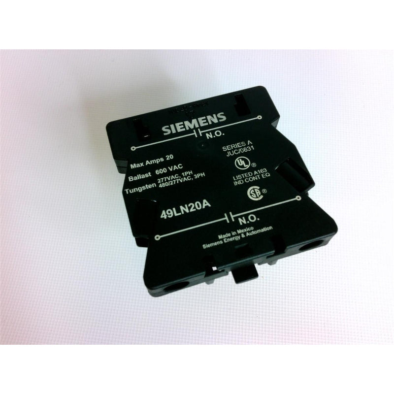 49LN20A Siemens Series A Auxiliary Contact Block 20 A 2NO