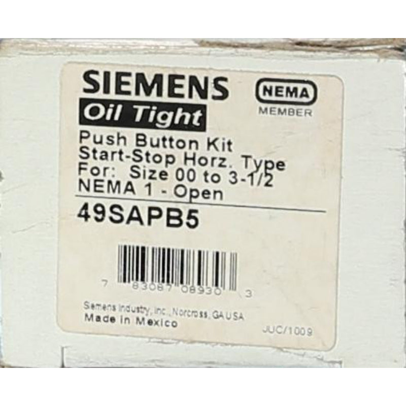 49SAPB5 Siemens Start/Stop Button Kit for ESP200 Solid-State Overload