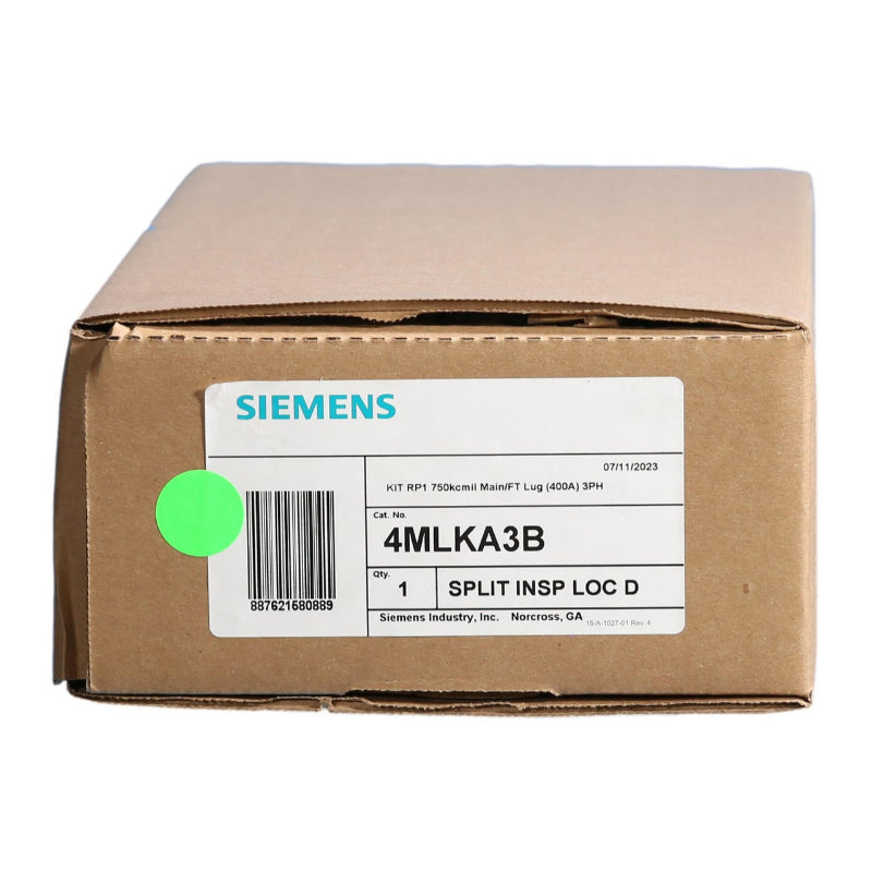 4MLKA3B Siemens Main Lug Kit 400 A For Revised P1 Panel Board Three Phase Feed Through Mount