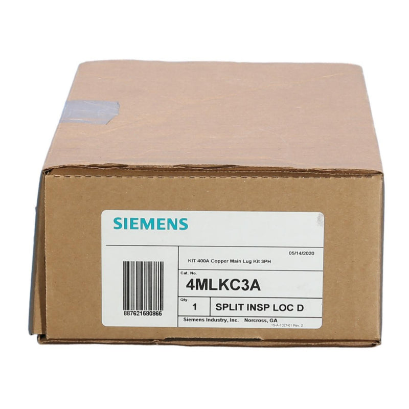 4MLKC3A Siemens Main Lug Kit 400 A For Revised P1 Panel Board Feed Through Mount