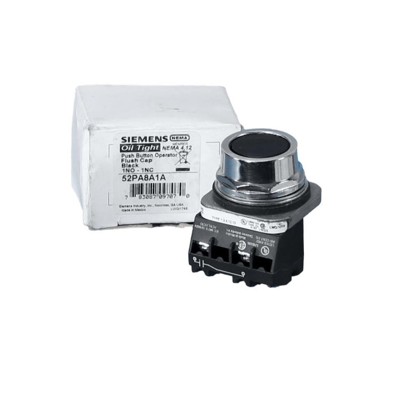 52PA8A1A Siemens Push Button 2 Positions Momentary Black