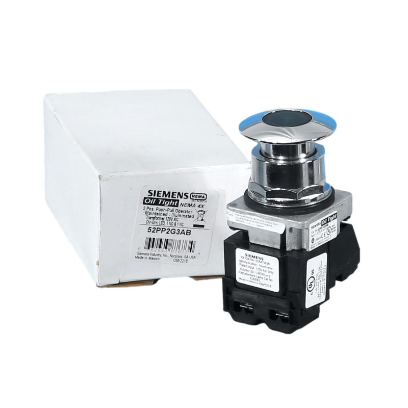 52PP2G3AB Siemens Push-Pull Mushroom Head Switch 120 VAC