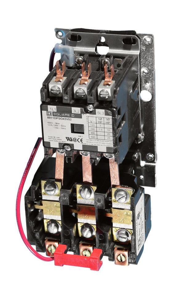 8911DPSO43V02
Definite Purpose Contactor  w/Melting Alloys, 25Hp, 3 Pole, 120V