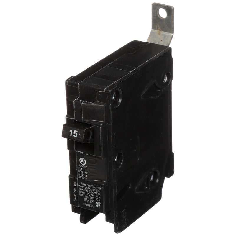 B115 Siemens BL Molded Case Circuit Breaker 15 A 1 Pole 120/240 VAC BL 125A Frame Thermal Magnetic Load Side Lug Bolt-On 10 kA