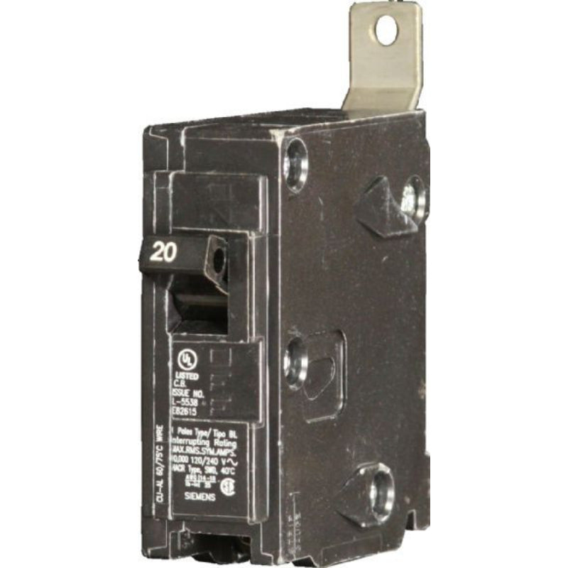 B120H Siemens BLH Molded Case Circuit Breaker 20 A 1 Pole 120/240 VAC BL 125A Frame Thermal Magnetic Load Side Lug 22 kA