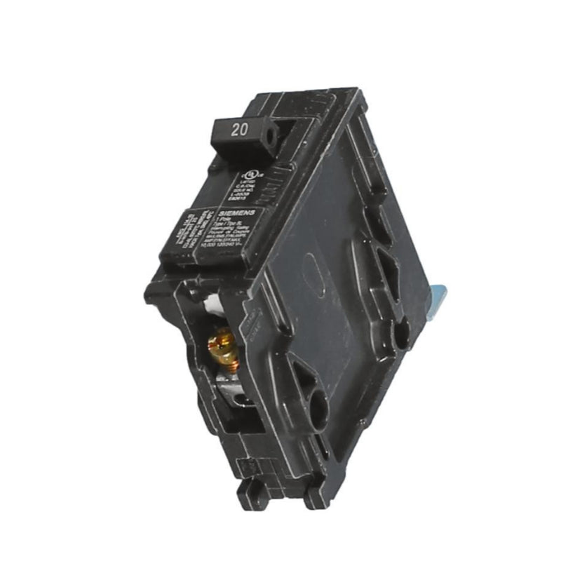 B120 Siemens BL Molded Case Circuit Breaker 20 A 1 Pole 120/240 VAC BL 125A Frame Thermal Magnetic Load Side Lug Bolt-On 10 kA