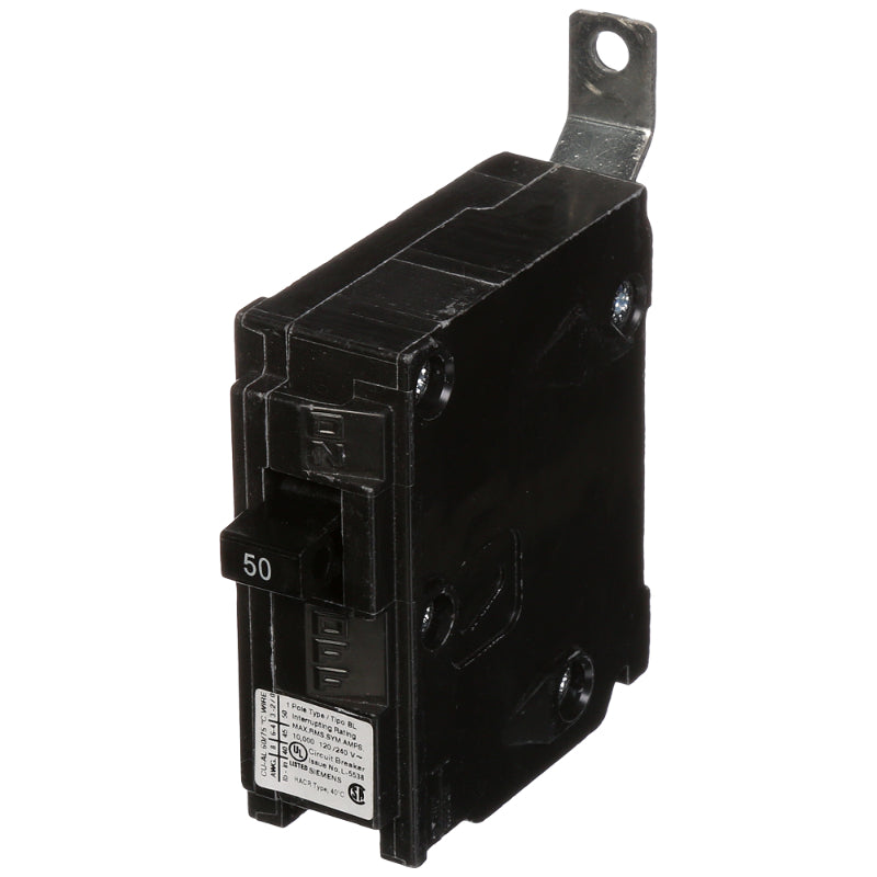B150 Siemens BL Molded Case Circuit Breaker 50 A 1 Pole 120/240 VAC BL 125A Frame Thermal Magnetic Load Side Lug 10 kA
