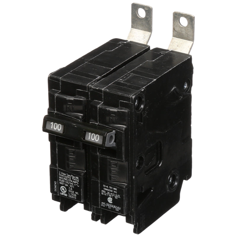 B2100HH Siemens HBL Molded Case Circuit Breaker 100 A 2 Pole 120/240 VAC BL 125A Frame Thermal Magnetic Load Side Lug 65 kA