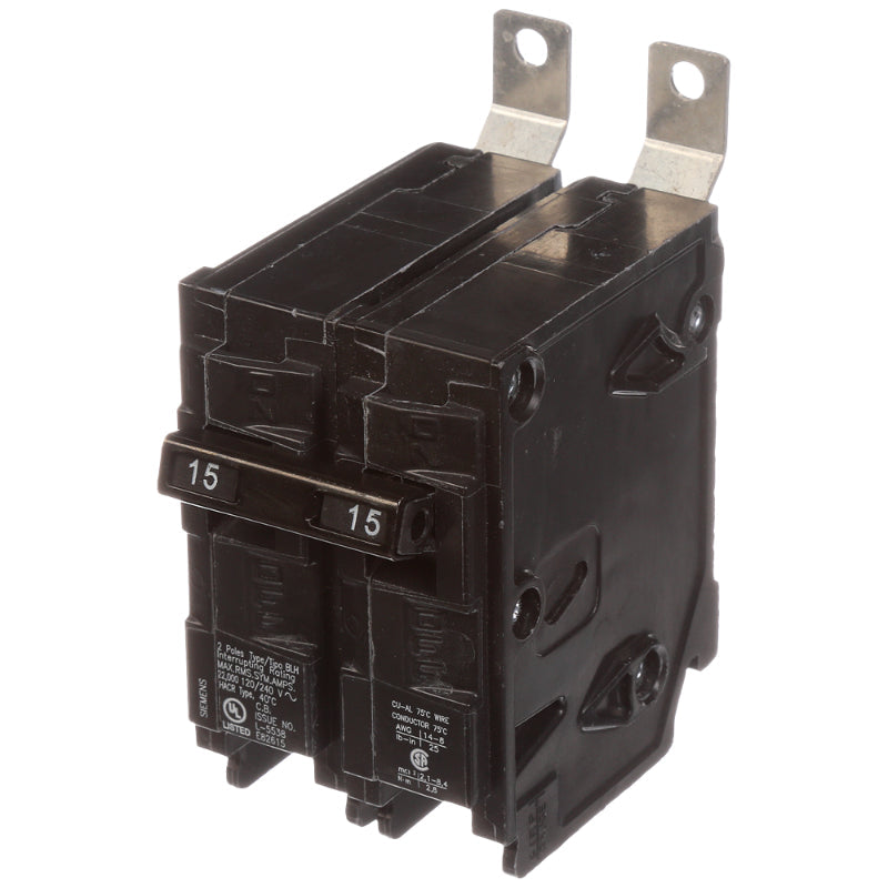 B215H Siemens BLH Molded Case Circuit Breaker 15 A 2 Pole 120/240 VAC BL 125A Frame Thermal Magnetic Load Side Lug 22 kA
