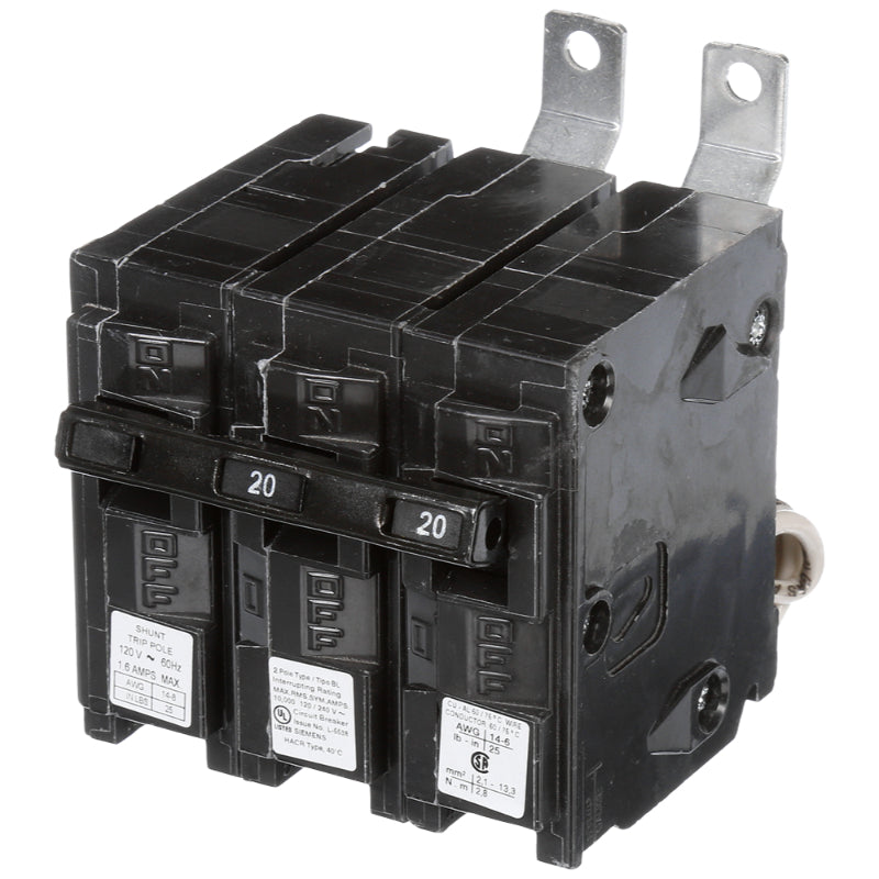 B22000S01 Siemens BL Molded Case Circuit Breaker 20 A 2 Pole 120/240 VAC BL 125A Frame Thermal Magnetic Load Side Lug 10 kA