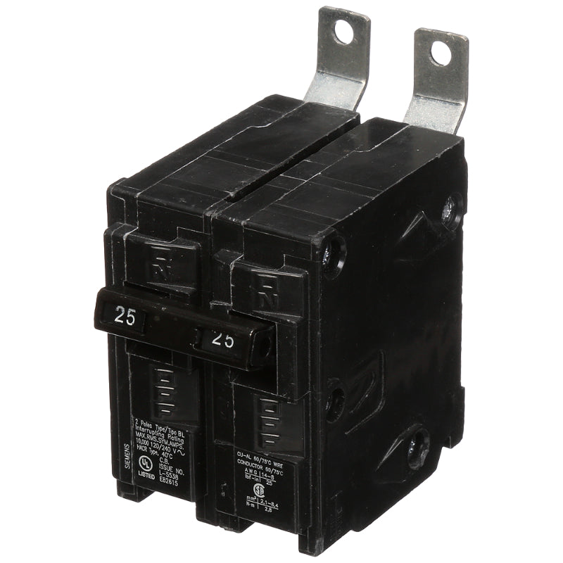 B225 Siemens BL Molded Case Circuit Breaker 25 A 2 Pole 120/240 VAC BL 125A Frame Thermal Magnetic Load Side Lug 10 kA