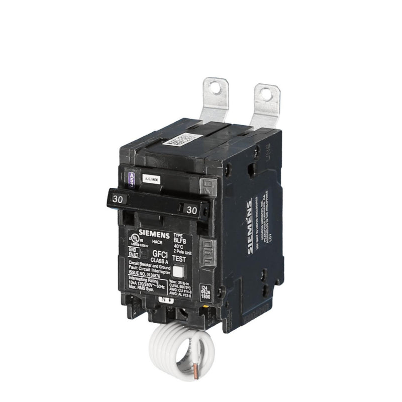 B230GF Siemens BLFB Ground Fault Circuit Breaker 30 A 2 Pole 120/240 VAC Electronic Lug 10 kA