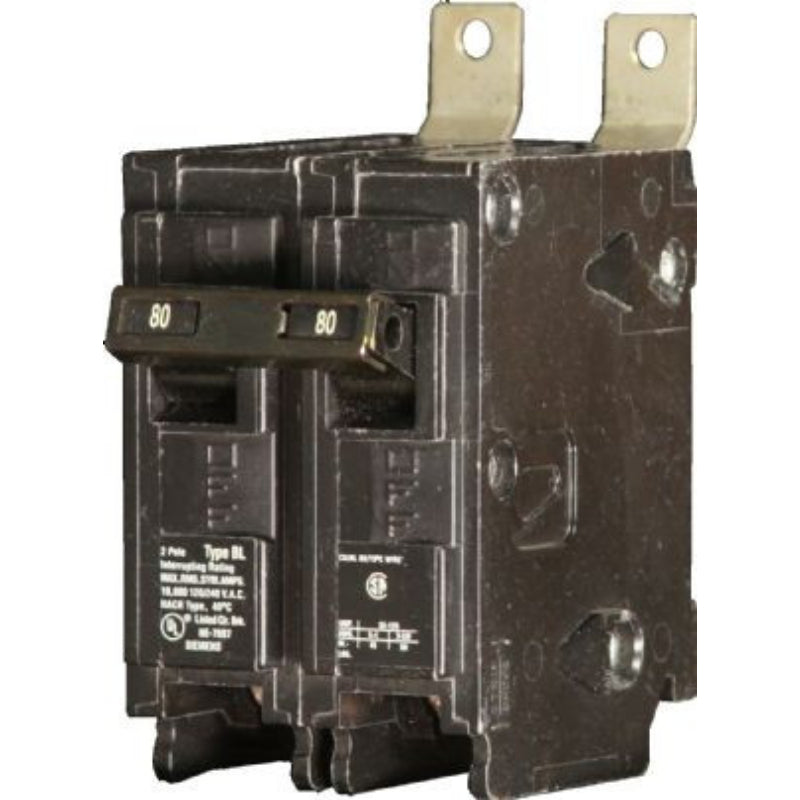 B280H Siemens BLH Molded Case Circuit Breaker 80 A 2 Pole 120/240 VAC BL 125A Frame Thermal Magnetic Load Side Lug 22 kA