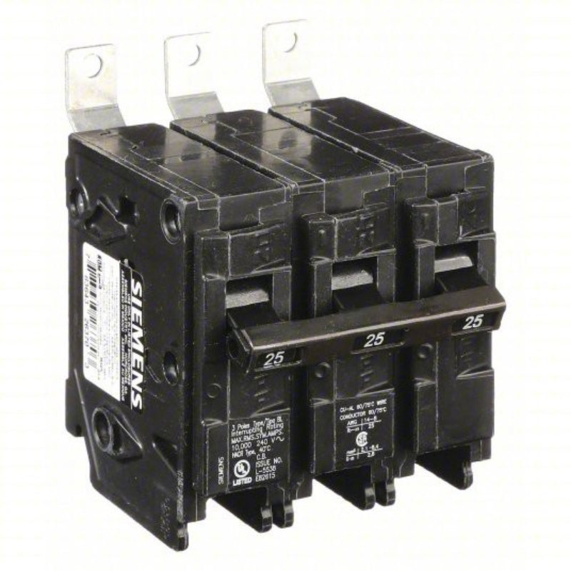 B325 Siemens BL Molded Case Circuit Breaker 25 A 3 Pole 240 VAC BL 125A Frame Thermal Magnetic Load Side Lug 10 kA