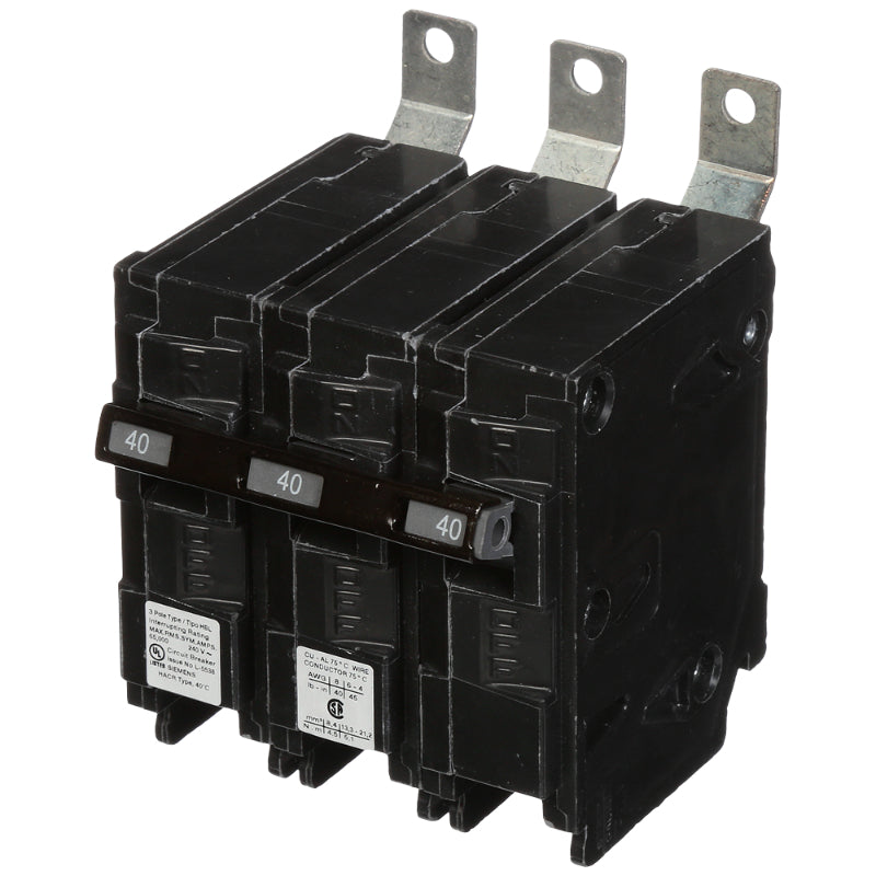 B340HH Siemens HBL Molded Case Circuit Breaker 40 A 3 Pole 240 VAC BL 125A Frame Thermal Magnetic Load Side Lug 65 kA