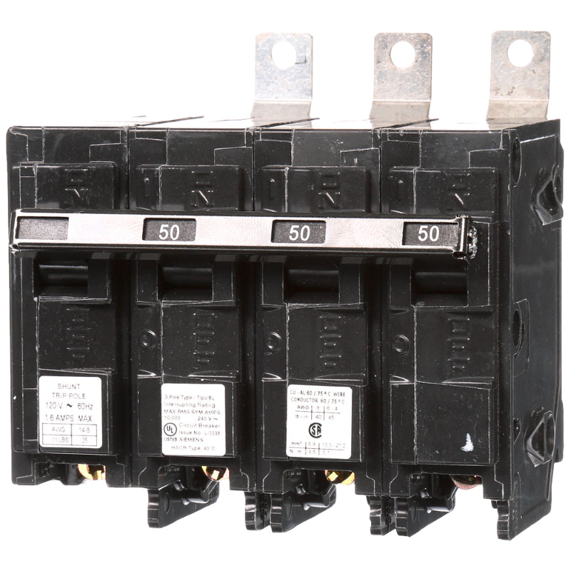 B35000S01 Siemens BL Molded Case Circuit Breaker 50 A 3 Pole 240 VAC BL 125A Frame Thermal Magnetic Load Side Lug 10 kA