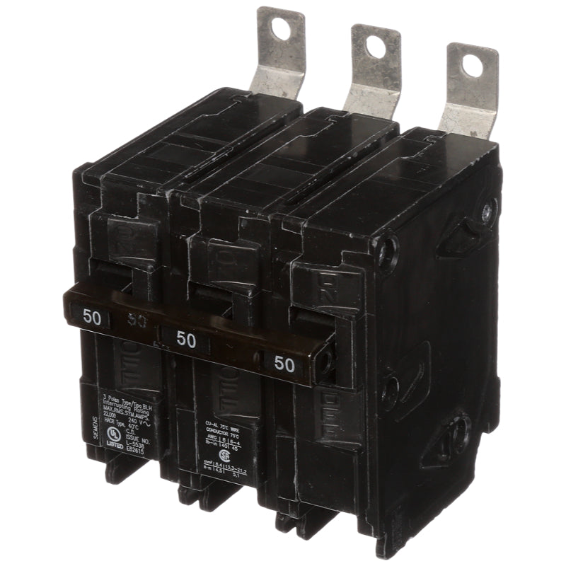 B350H Siemens BLH Molded Case Circuit Breaker 50 A 3 Pole 240 VAC BL 125A Frame Thermal Magnetic Load Side Lug 22 kA