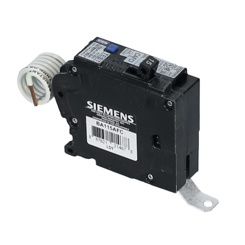 BA115AFC Siemens BAF2 Combination Type Arc-Fault Circuit Interrupter 15 A 1 Pole 120 VAC EQ Frame Electronic Load Side Lug 10 kA