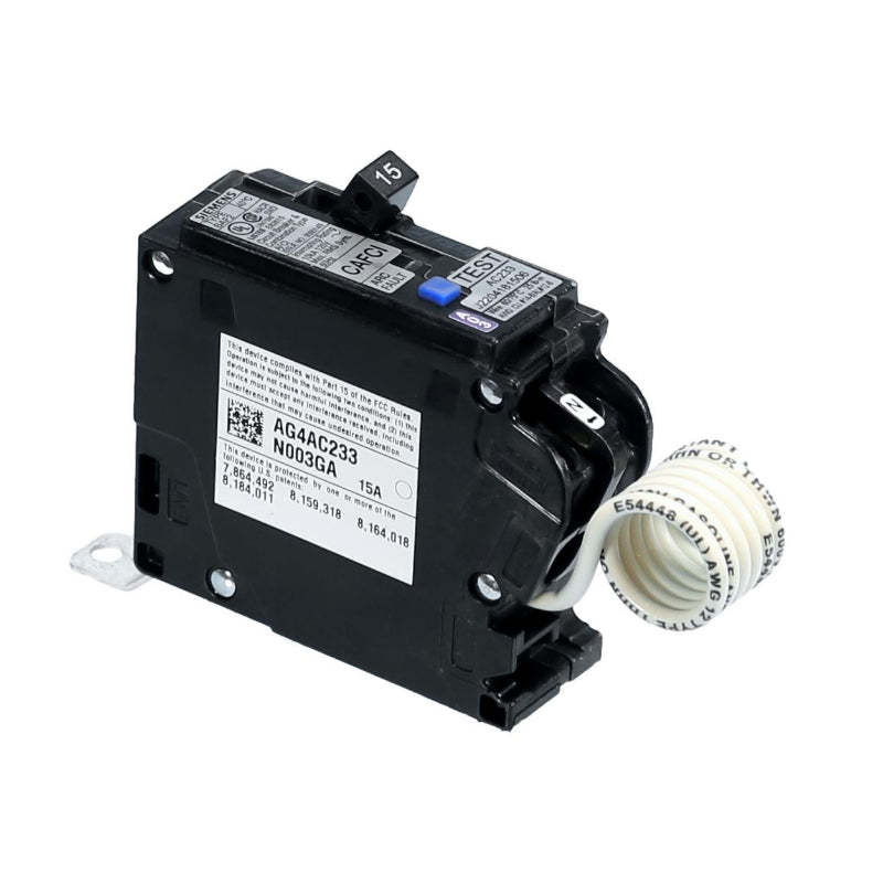BA115AFC Siemens BAF2 Combination Type Arc-Fault Circuit Interrupter 15 A 1 Pole 120 VAC EQ Frame Electronic Load Side Lug 10 kA
