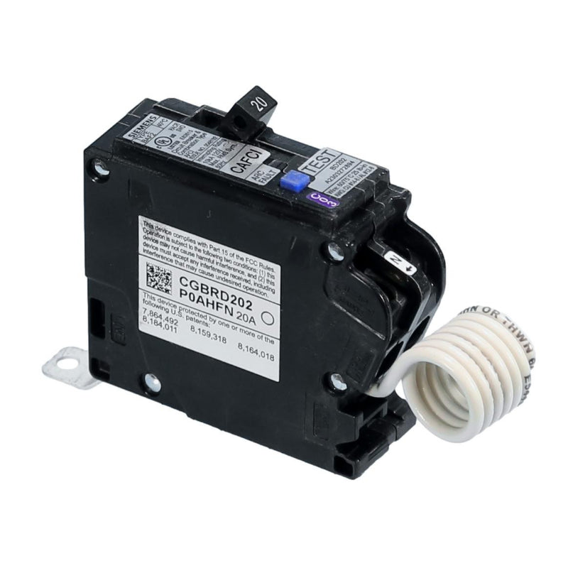 BA120AFC Siemens BAF2 Combination Type Arc-Fault Circuit Interrupter 20 A 1 Pole 120 VAC EQ Frame Thermal Magnetic/Electronic Load Side Lug 10 kA