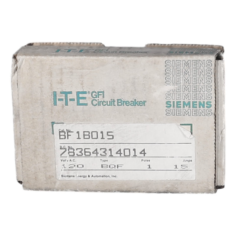 BF1B015 Siemens BQ Ground Fault Circuit Breaker 15 A 1 Pole 120 VAC Lug