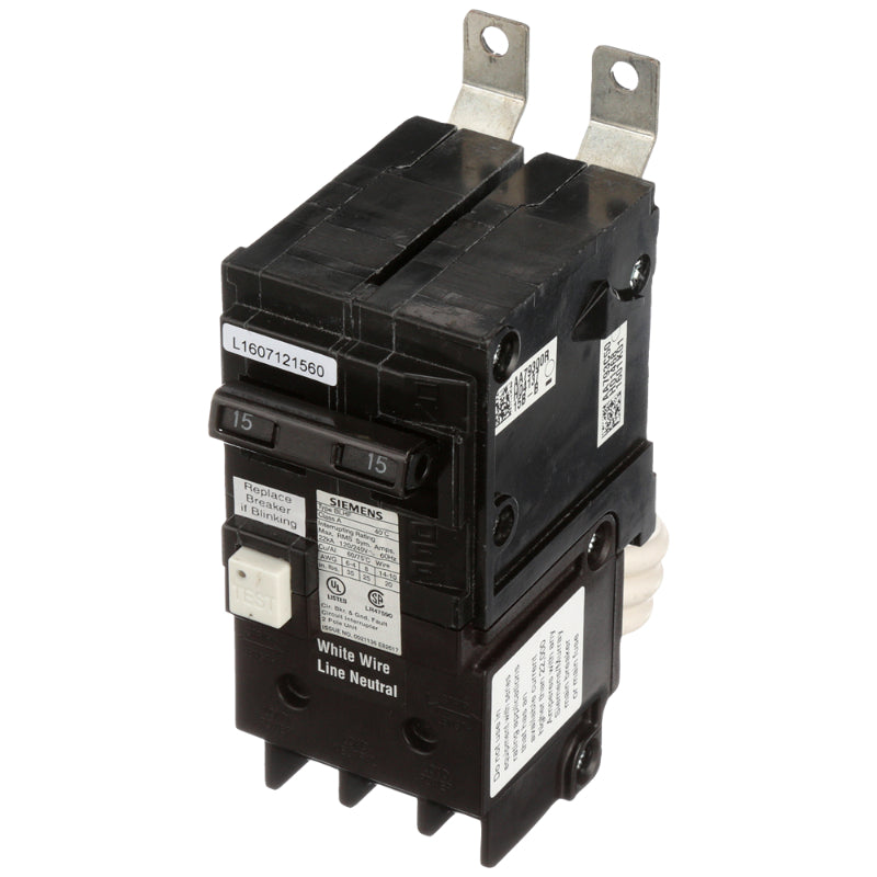 BF215 Siemens BLF Molded Case Circuit Breaker 15 A 2 Pole 120/240 VAC Thermal Magnetic Load Side Lug 10 kA