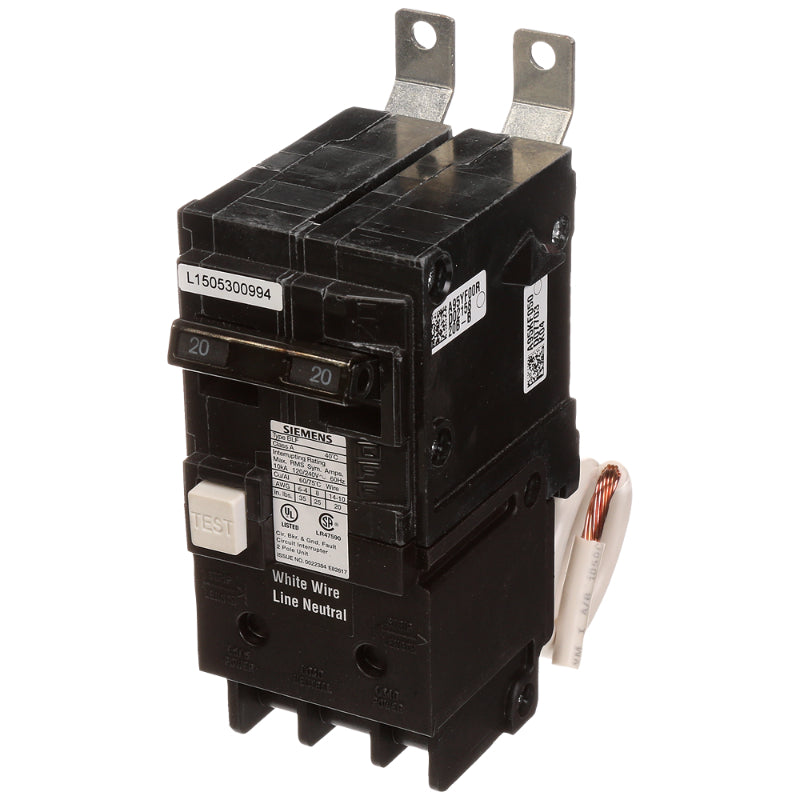 BF220 Siemens BLF Molded Case Circuit Breaker 20 A 2 Pole 120/240 VAC Thermal Magnetic Load Side Lug 10 kA