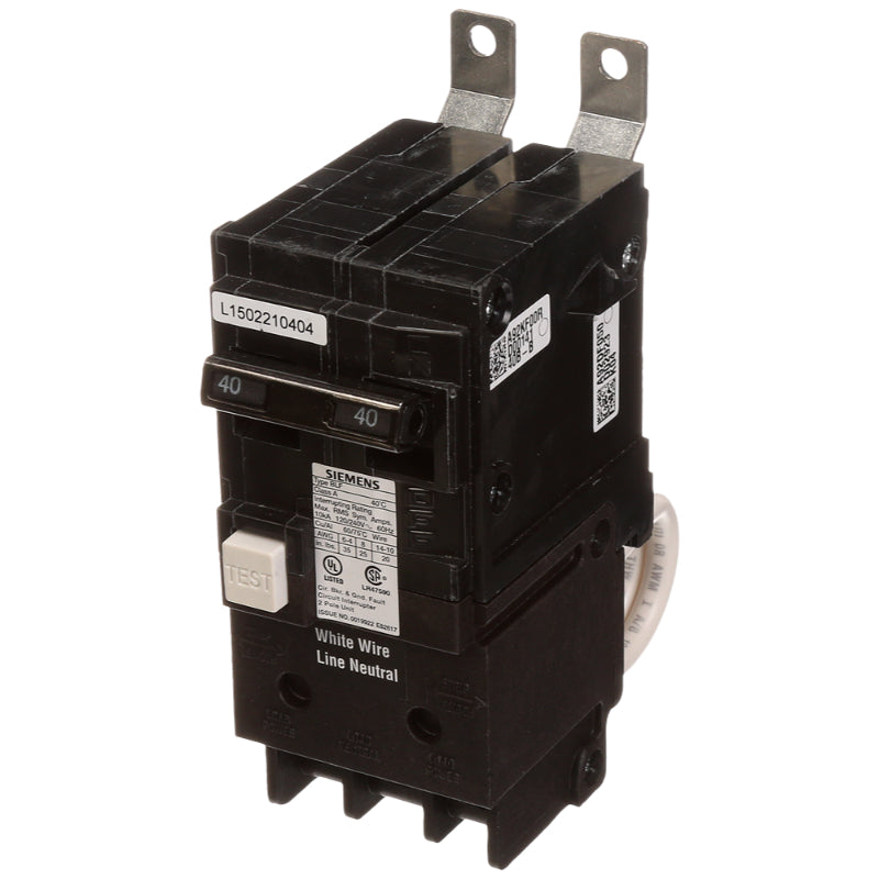 BF240 Siemens BLF Molded Case Circuit Breaker 40 A 2 Pole 120/240 VAC Thermal Magnetic Load Side Lug 10 kA