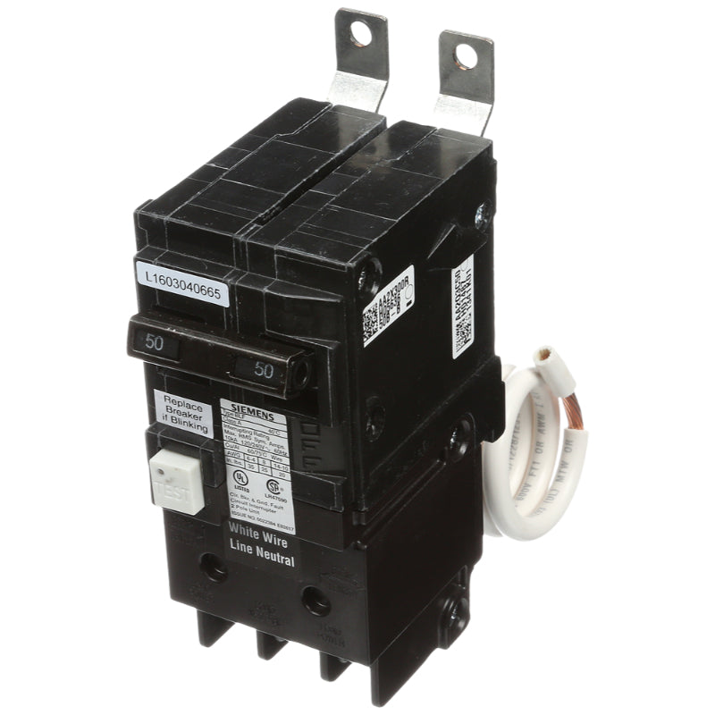BF250A Siemens BLFB Ground Fault Circuit Breaker 50 A 2 Pole 120/240 VAC Thermal Magnetic/Electronic Lug 10 kA