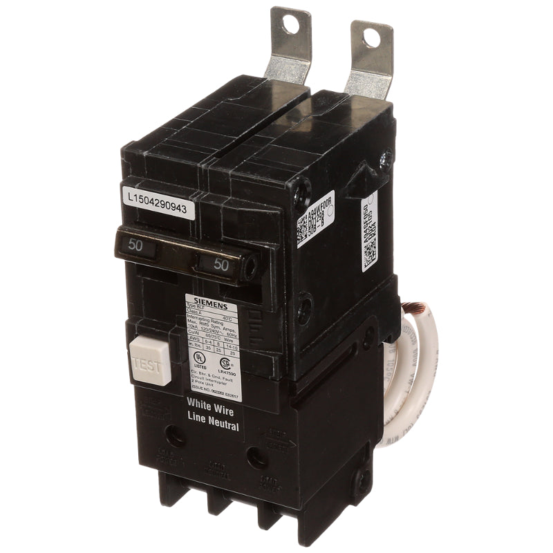 BF250 Siemens BLF Molded Case Circuit Breaker 50 A 2 Pole 120/240 VAC Thermal Magnetic Load Side Lug 10 kA
