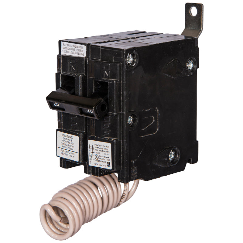BG220 Siemens BLG Switching Neutral Circuit Breaker 20 A 2 Pole 120/240 VAC BL 125A Frame Thermal Magnetic Lug 10 kA